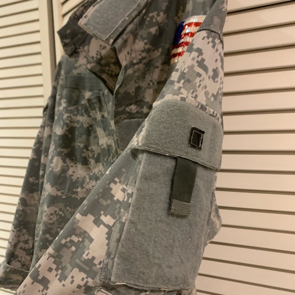 Bling Repurposed Army Jacket- BLING LOVE! - Picture 8 of 8